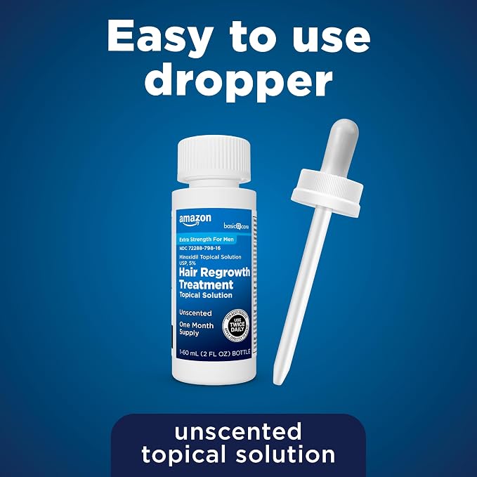 Minoxidil Topical Solution USP, 5 Percent, Hair Regrowth Treatment for Men