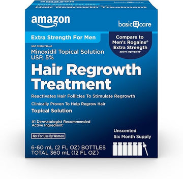 Minoxidil Topical Solution USP, 5 Percent, Hair Regrowth Treatment for Men