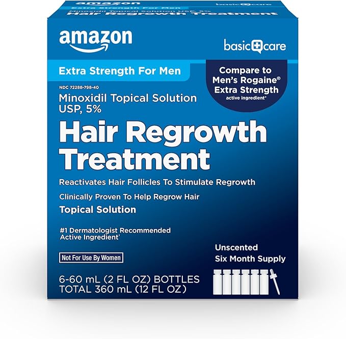 Minoxidil Topical Solution USP, 5 Percent, Hair Regrowth Treatment for Men