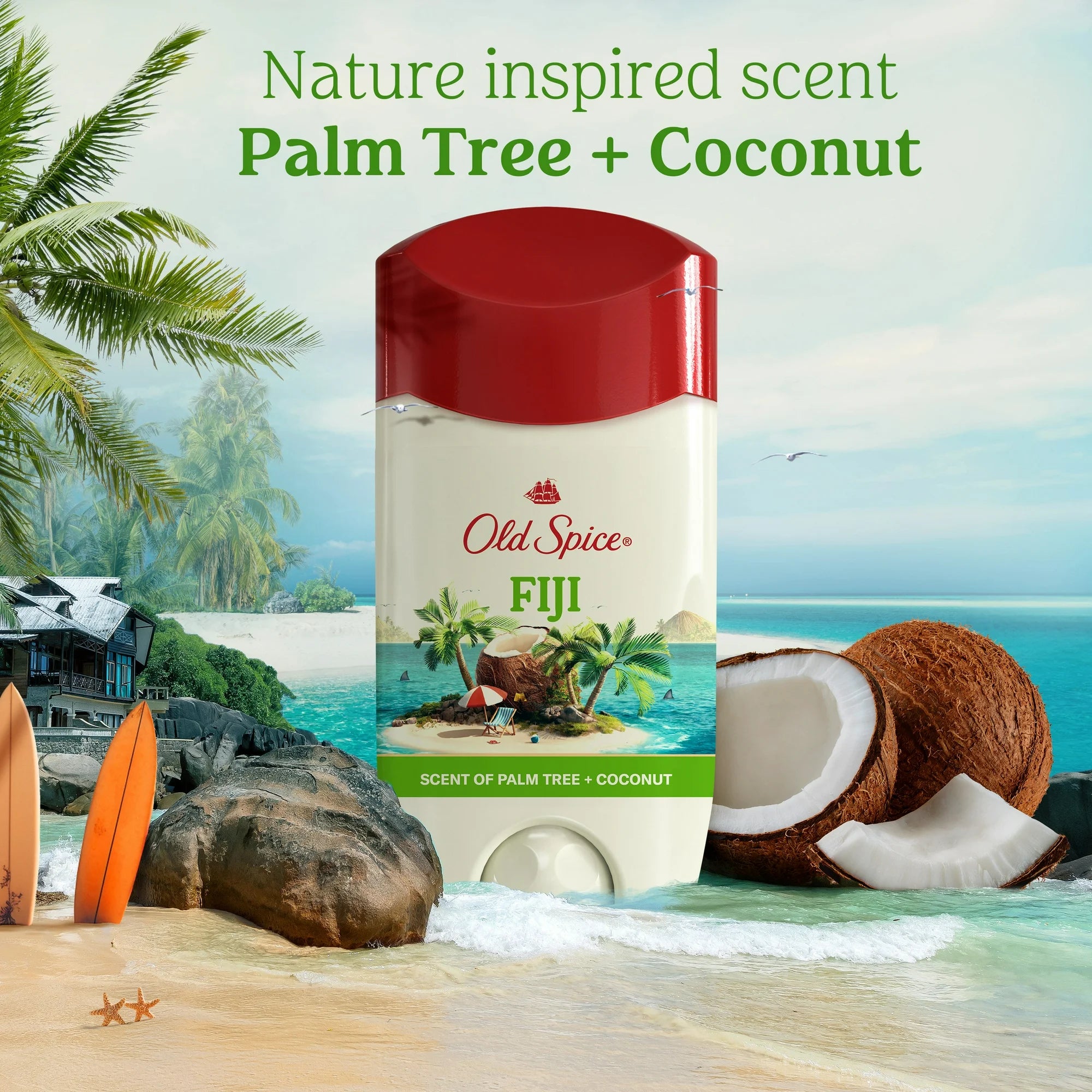 Old Spice Fiji Antiperspirant Deodorant, Palm Tree + Coconut