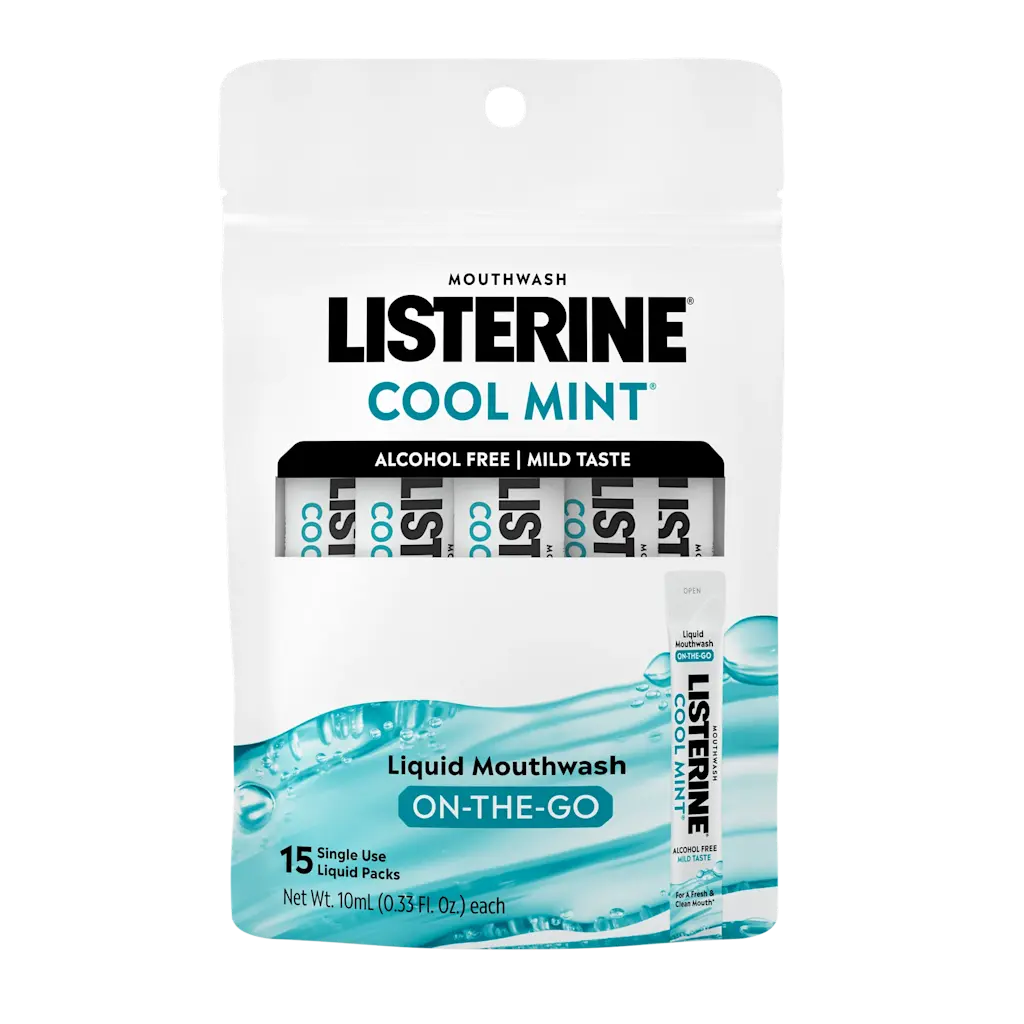 On-The-Go COOL MINT Alcohol Free Mouthwash Packets
