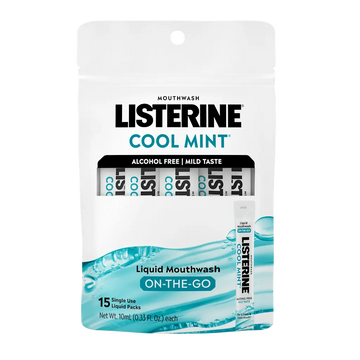 On-The-Go COOL MINT Alcohol Free Mouthwash Packets